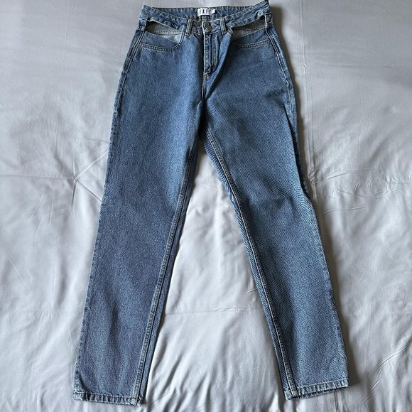 FAYT Women's Jeans Regular Fit Pants Blue Size M 100% Cotton EUC - Picture 2 of 10